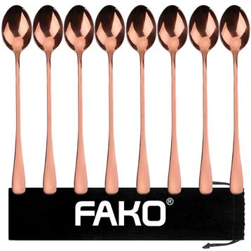 Fako Bijoux - 8 Lange Lepels - Latte Macchiato - Longdrink -, Verzenden, Nieuw