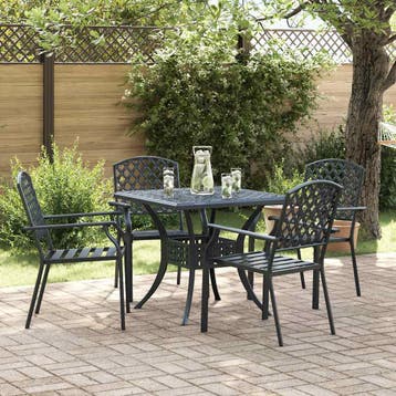 vidaXL Tuinstoel 4 st Antraciet Staal, Tuin en Terras, Tuinstoelen, Verzenden, Nieuw, Metaal