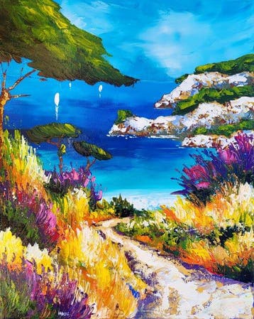 NOLAC - Tableau original de NOLAC au couteau 2026 Calanque