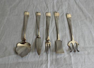Hors doeuvre set - .833 zilver - haags lofje