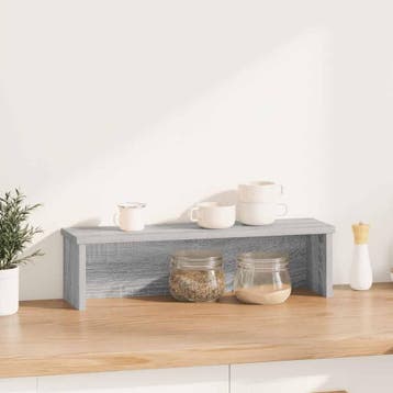 vidaXL Keukenrek stapelbaar 50x15x16cm bewerkt hout grijs, Verzenden, Nieuw