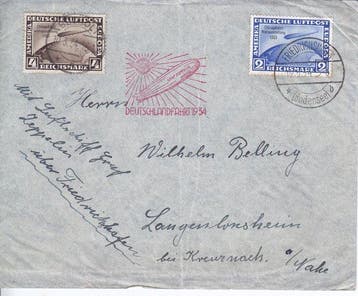 Duitse Rijk 1934 - Graf Zeppelin LZ 127: Chicagavlucht 2 + 4, Gestempeld