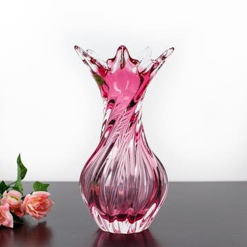 Salon Glas L&M Czech Hand Made - Vintage Glass Vase, with