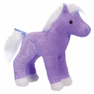 Pluche paard paars met glitters - knuffel - 18 cm, Kinderen en Baby's, Speelgoed | Knuffels en Pluche, Verzenden, Nieuw