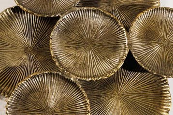 Handgemaakte XXL sierschaal ABSTRACT LEAF 45cm goudkleurig, Huis en Inrichting, Woonaccessoires | Vazen, Ophalen of Verzenden