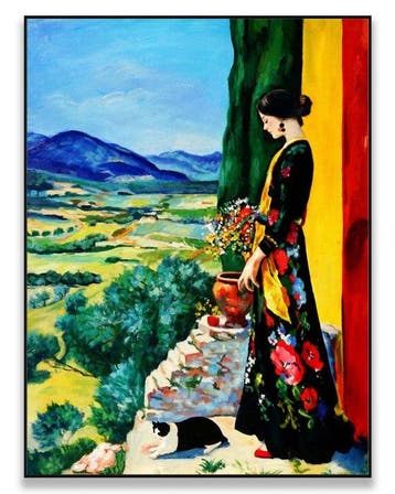 Matteo - Terrace in Full Bloom, Antiek en Kunst, Kunst | Schilderijen | Modern