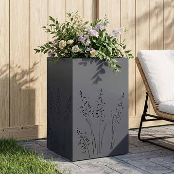 vidaXL Plantenbak Antraciet 50 x 50 x 75 cm Koudgewalst, Verzenden, Minder dan 60 cm, Nieuw, Metaal