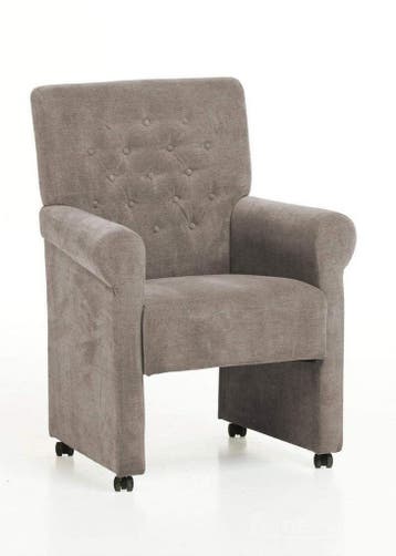 Eetkamerstoel Epe - eetkamerstoelen - Taupe, Nieuw, Stof