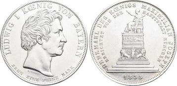 Geschichtstaler, daalder 1835 Bayern Ludwig I 1825-1848, Verzenden