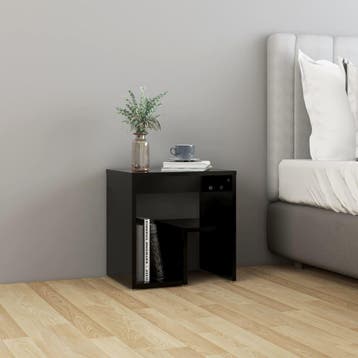 vidaXL Nachtkastje 40x30x40 cm bewerkt hout zwart, Minder dan 45 cm, Verzenden, Nieuw, Minder dan 55 cm