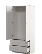 Houten Kledingkast met 2 Lades &amp; Kledingdroogstang, Huis en Inrichting, Kasten | Kledingkasten, Verzenden, Nieuw