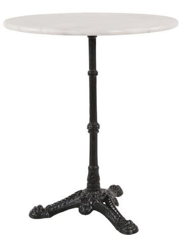 Bistrotafel marmer met gietijzeren voet 60 cm rond tafelblad, Ophalen of Verzenden, Nieuw in verpakking, Meubilair