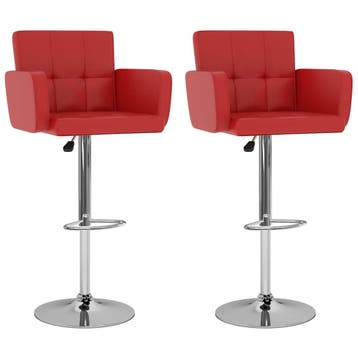 vidaXL Barstoelen 2 st kunstleer rood, Verzenden, Nieuw