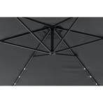 Parasol Brazil - 3,0 m - Incl. LED - donkergrijs, Verzenden, Nieuw
