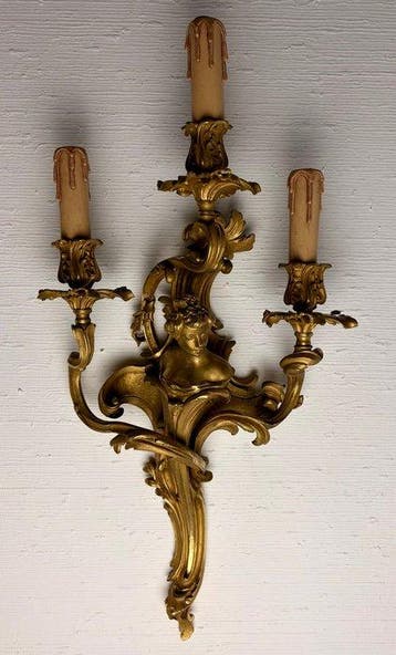 Wandlamp - Verguld brons