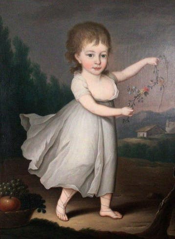Italiaanse school (XVIII) - Portret van een kind in flora of