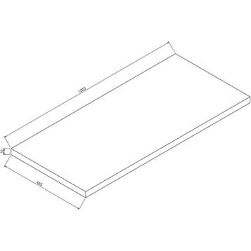 Wiesbaden Alvara Topblad - 100x46cm - Grijs Eiken, Ophalen of Verzenden, Nieuw