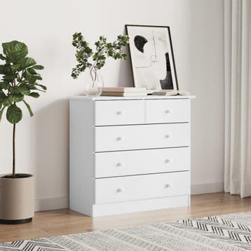 vidaXL Ladekast ALTA 77x35x73 cm massief grenenhout wit, Kinderen en Baby's, Kinderkamer | Commodes en Kasten, Verzenden, Nieuw