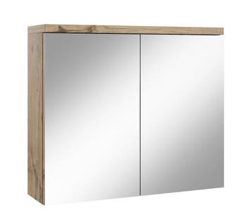 Spiegelkast Toledo 80 x 20 x 60 cm Kastanje Badkamerkast, Verzenden, Nieuw, Spiegelkast