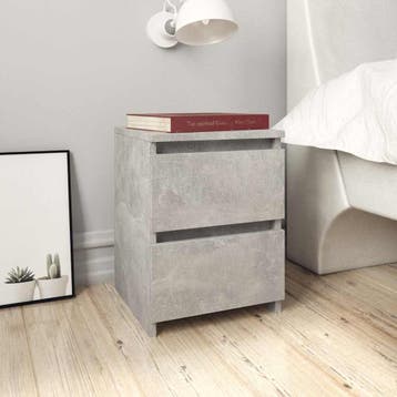 vidaXL Nachtkastje 30x30x40 cm bewerkt hout betongrijs, Minder dan 45 cm, Verzenden, Nieuw, Minder dan 55 cm