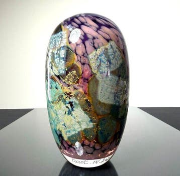 Maxence Parot - Vaas - Unieke vaas met opaline kleuren in, Antiek en Kunst