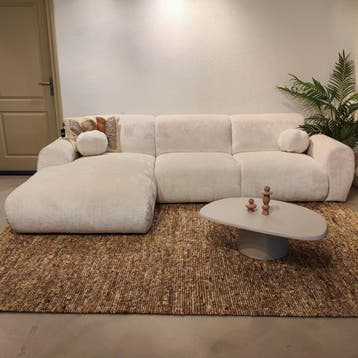 Hoekbank Nova Beige van €1999 voor €1499!!, Huis en Inrichting, Verzenden, Hoekbank, Driepersoons, 300 cm of meer