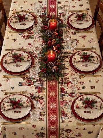 Tafelkleed Notenkraker Kerstmis - Tafelkleed - 180 cm -, Diversen, Nieuw