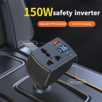 150W Auto Omvormer 12V naar 220V met USB Autolader - Krachti, Verzenden, Nieuw