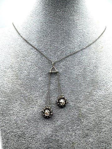 Ketting Zilver - 1.20ct. tw. Diamant (Natuurlijk) -