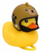 Badeend fietsverlichting / fietstoeter Bruine Beer helm, Nieuw