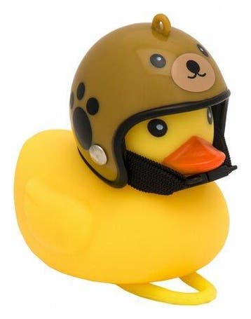 Badeend fietsverlichting / fietstoeter Bruine Beer helm, Nieuw