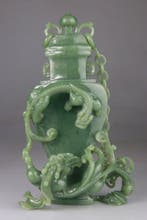 Prachtige vaas van jade (Non Teste) - Dragons - Groene