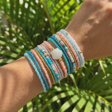 17-delige Boho Kralen Armband Set met Schelpjes - Pastel Kle, Verzenden, Nieuw