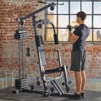 Krachtstation home gym met bankdrukmodule - zwart, Verzenden, Nieuw