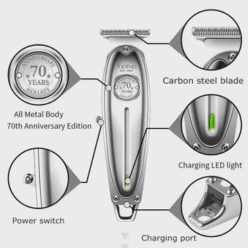 Kemei KM-1949 All Metal Hair Clipper & KM-2028 Shaver Set -, Verzenden, Nieuw