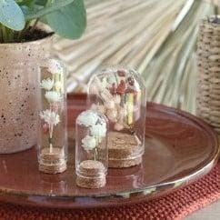 Mini dome Ø2 cm h.7 cm 12 stuks set stolpje met kurk, Ophalen of Verzenden, Nieuw