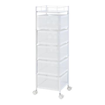 [en.casa] Keukentrolley Sunndal met 5 manden 94,5x27x27 cm w, Verzenden