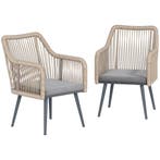 Tuinstoel 2-delige Set Weerbestendig Tuinstoelen Met Armleun, Verzenden, Nieuw