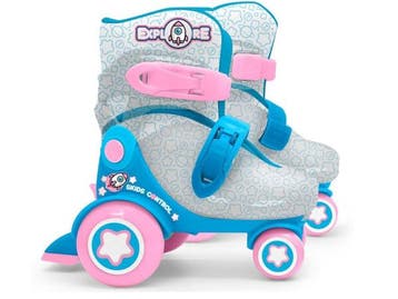 Veiling - Rolschaatsen Explore voor meisjes, blauw-roze  maa, Gebruikt