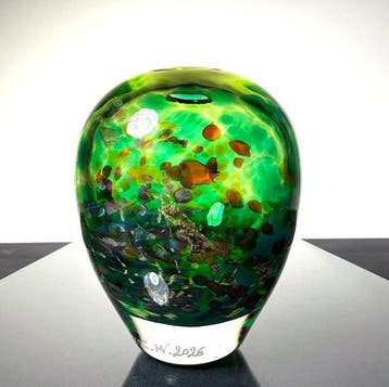 Maxence Parot - Vaas - Unieke vaas, kleuren en goud - Glas