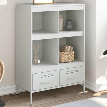 vidaXL buffetkast 68x39x101,5 cm staal wit, Minder dan 50 cm, Verzenden, 100 tot 150 cm, Nieuw