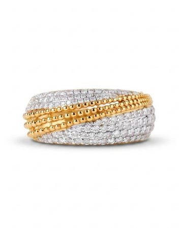 Statement ring - 14 karaat Geel goud - 0.86ct. tw. Diamant