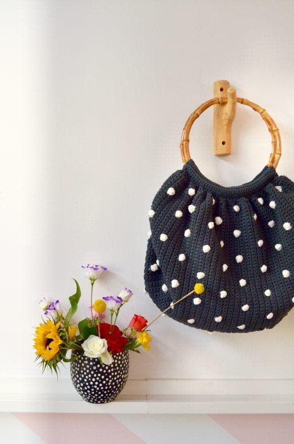 Toffe Tas met noppen Haakpatroon, Hobby en Vrije tijd, Breien en Haken, Breien of Haken, Nieuw, Wol of Garen, Ophalen of Verzenden