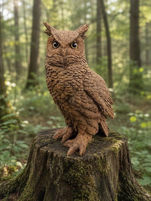 Beeld, large owl - 27 cm - polyresin, Antiek en Kunst, Curiosa en Brocante