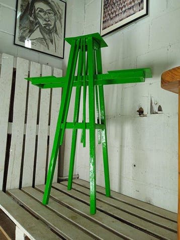 Bijzettafel - Vintage consoletafel / bloemenstand - Hout, Antiek en Kunst