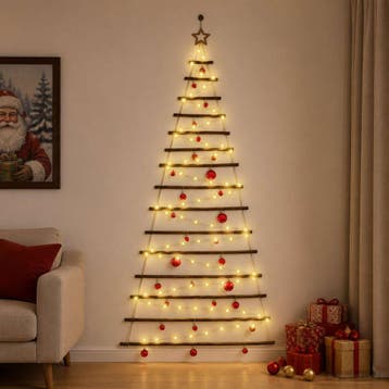 vidaXL Hangende kerstboom met ballen 210 cm 130 LEDs, Verzenden, Nieuw
