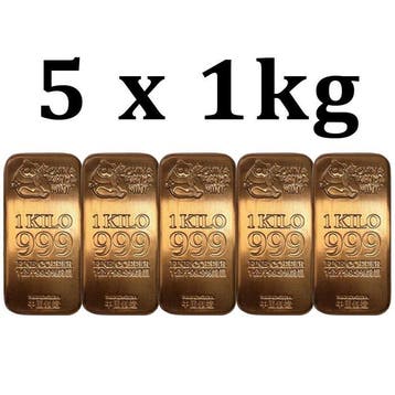 5 kilograms - Koper .999 - 5 x 1 Kilo 999 Fine Copper China