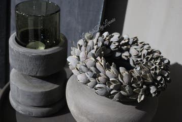 Krans Bakuli thin grey 20 cm, Ophalen of Verzenden, Nieuw
