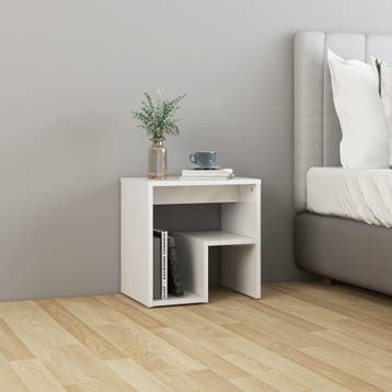 vidaXL Nachtkastje 40x30x40 cm bewerkt hout hoogglans wit, Minder dan 45 cm, Verzenden, Nieuw, Minder dan 55 cm