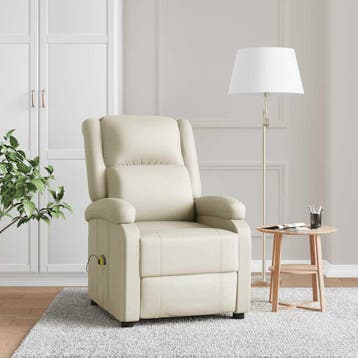 vidaXL Massagestoel kunstleer crèmewit, Verzenden, Nieuw